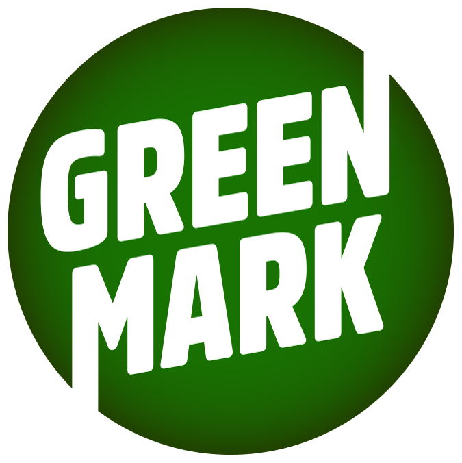 Green mark logo. Green Circle background with Green Mark written inside with white lettering