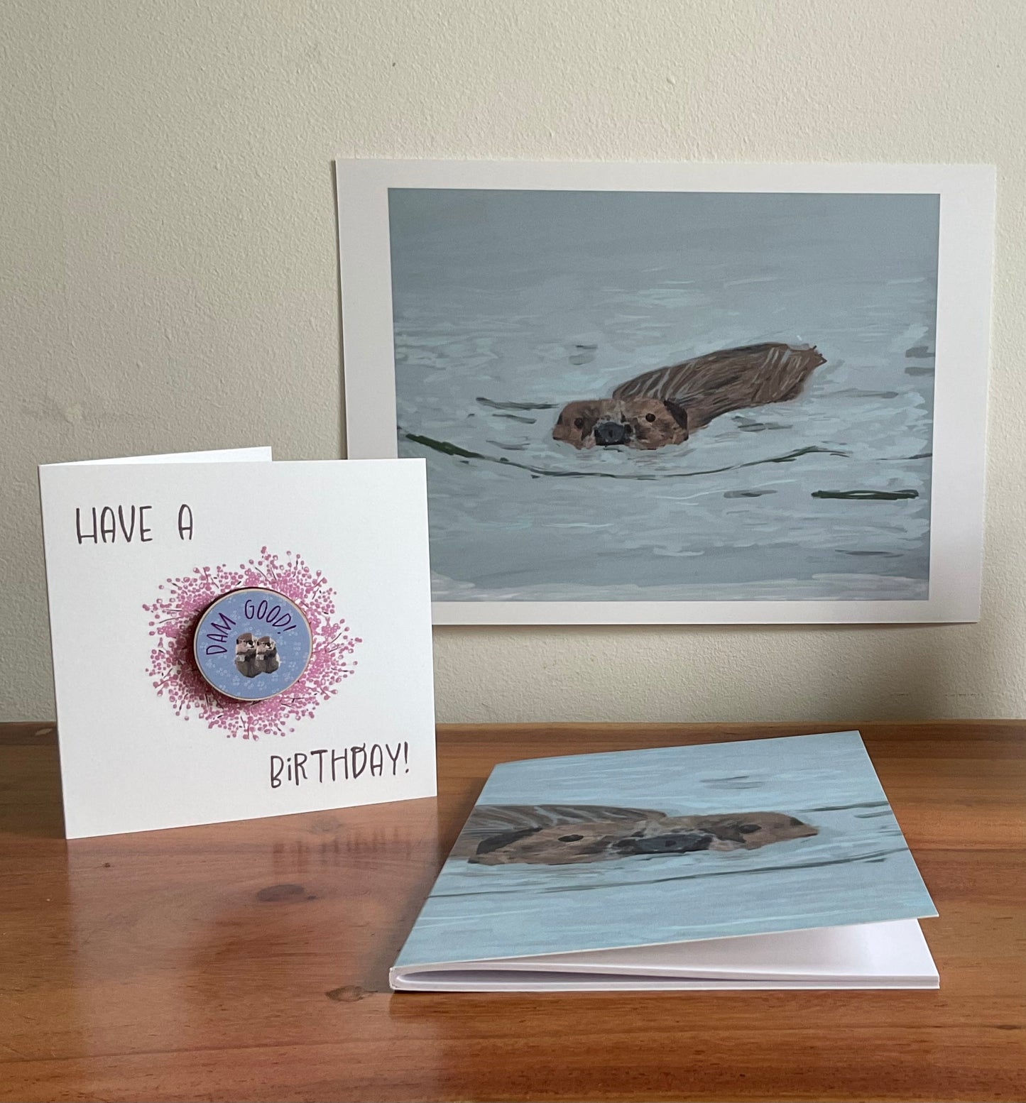 Beaver swimming fine art print (supporting Beaver Trust)