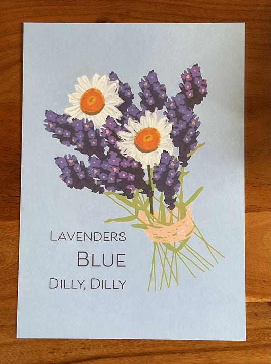 Lavenders Blue Fine Art Print - British Wildflower Wall Art