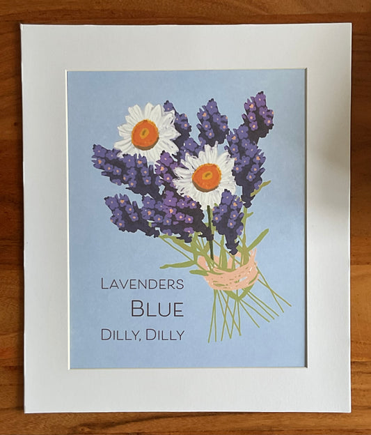 Lavenders Blue Fine Art Print - British Wildflower Wall Art