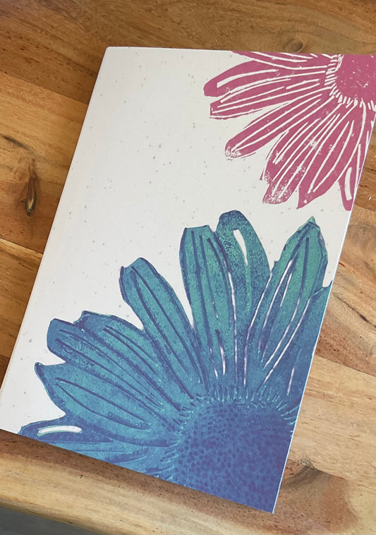 Vibrant Flowers A5 Recycled Blank Notebook (60 Pages) | Ethically Sourced Recycled Paper