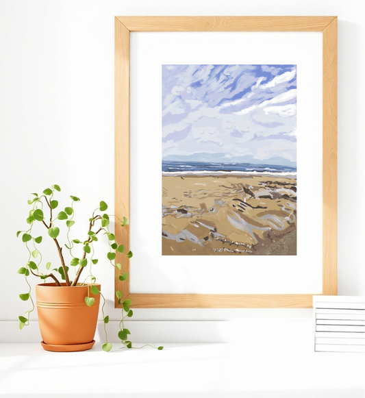 Cornish Skies - Hand-Drawn Fine Art Print | Sustainable Coastal Wall Art