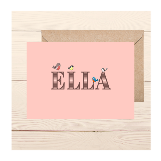 Personalized British Birds Birthday Card