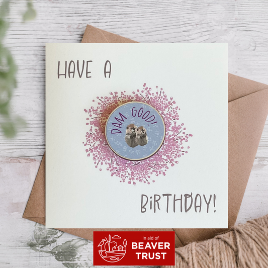 Beaver Badge Card with Wearable Pin | Supporting Beaver Trust | Eco-Friendly Greeting Cards