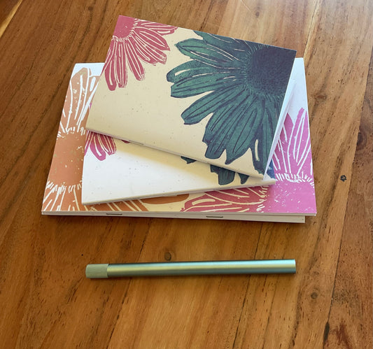 Vibrant Flowers A6 Recycled Blank Notebooks (40 Pages) | Ethically Sourced Recycled Paper