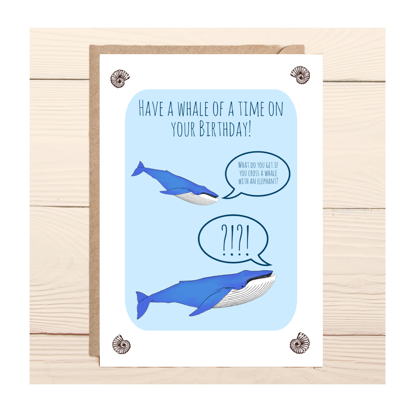 Handmade Whale Birthday Card - Send oceans of love with this cheerful whale theme / Fun Birthday Card