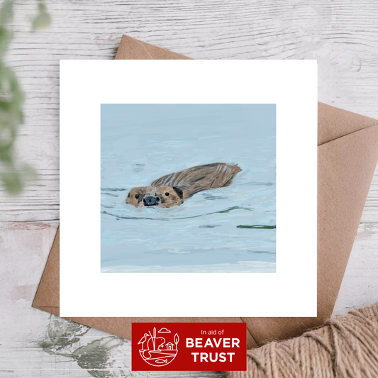 Beaver Fine Art Card| Wildlife Conservation Gift