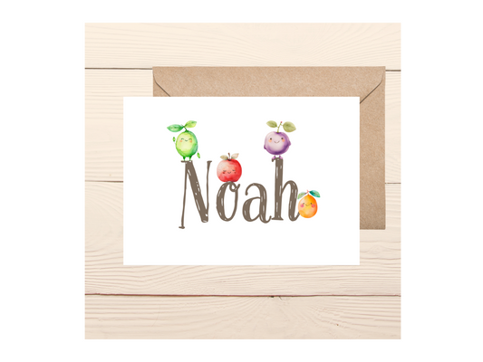 Personalized Kids Fruit Birthday Card | Eco-Friendly