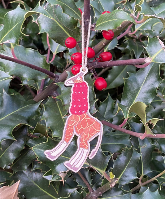 Elephant and Giraffe eco friendly Christmas Decorations