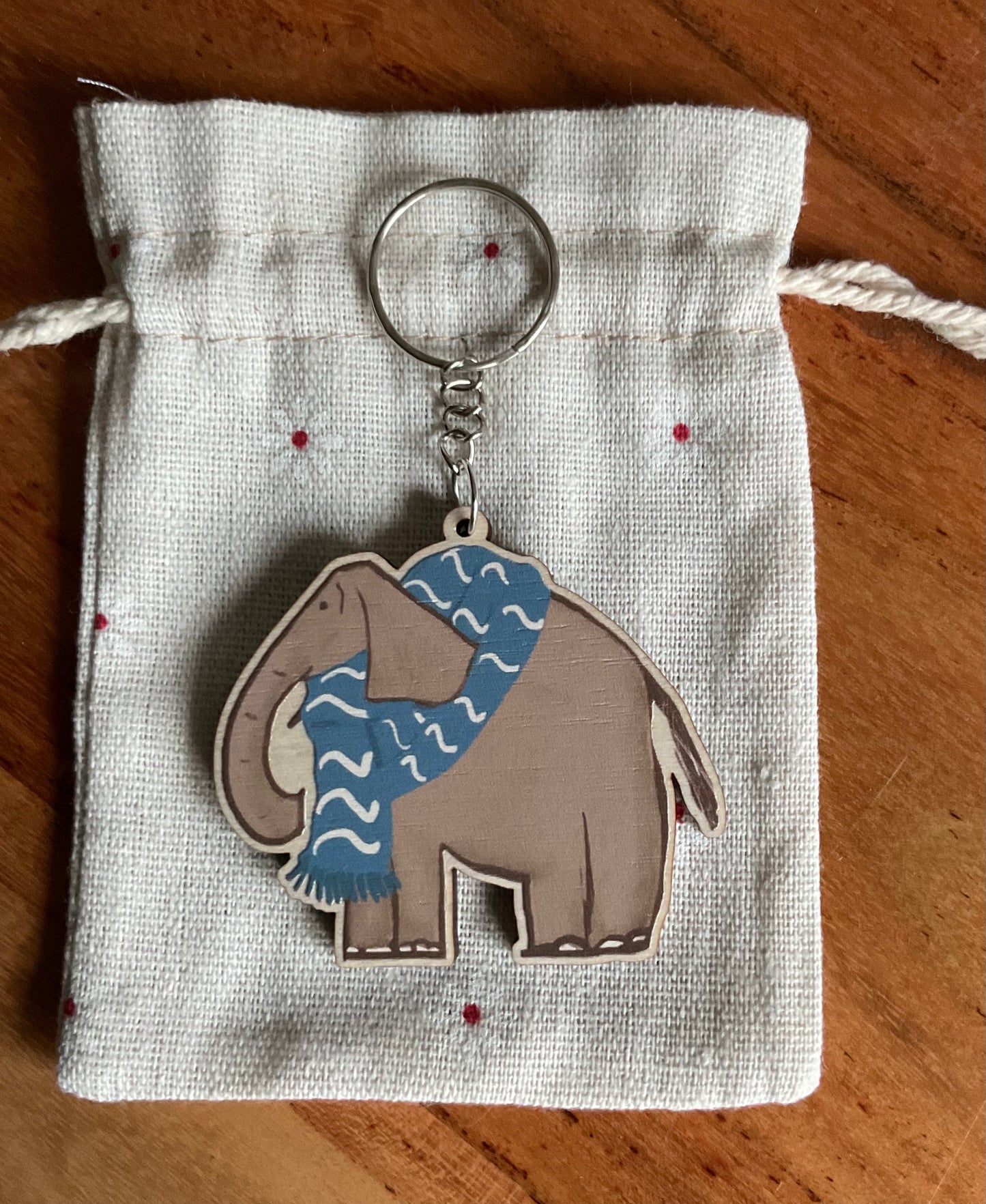 Adorable Elephant and Giraffe eco friendly wooden Keyrings as a gift or stocking filler