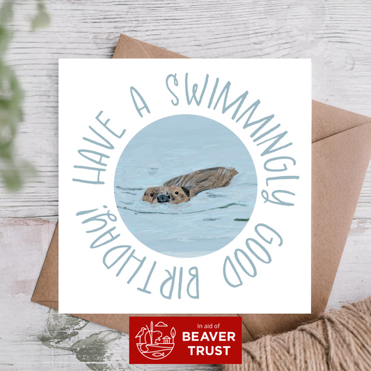 Cute Beaver Birthday Card | Wildlife Conservation Gift