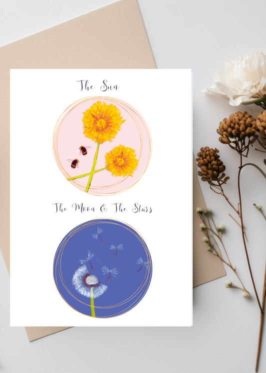The Sun, the Moon & the Stars|
Sustainable Botanical Greeting Card (5" x 7")