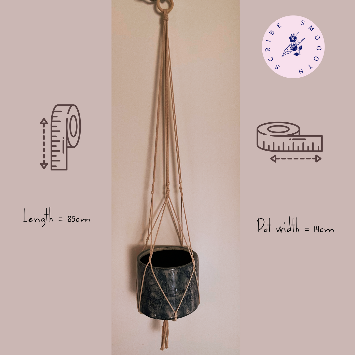 Handcrafted Macrame Plant Hanger - Eco-Friendly Indoor Plant Display
