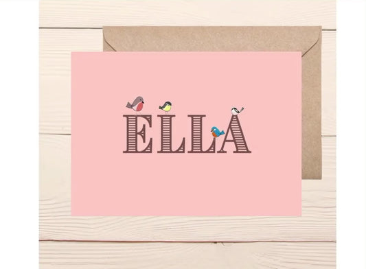 Personalized British Birds Birthday Card