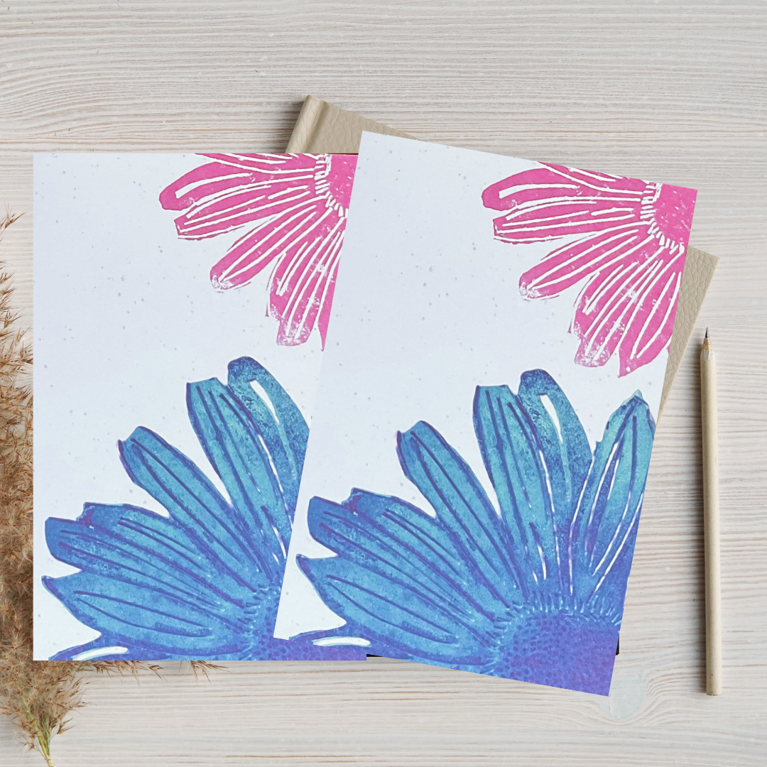 Vibrant Flowers A6 Recycled Blank Notebooks (40 Pages) | Ethically Sourced Recycled Paper