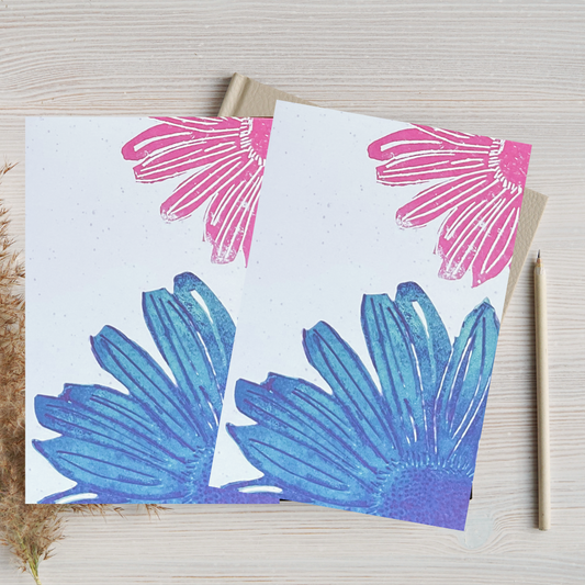 Vibrant Flowers A6 Recycled Blank Notebooks (40 Pages) | Ethically Sourced Recycled Paper