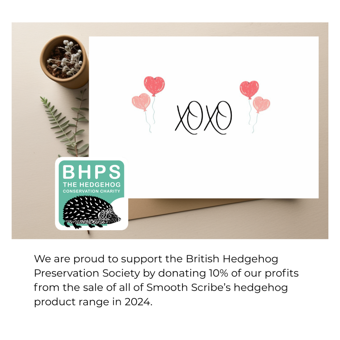 Hedgehog Valentine Sustainable Card (supporting BHPS)