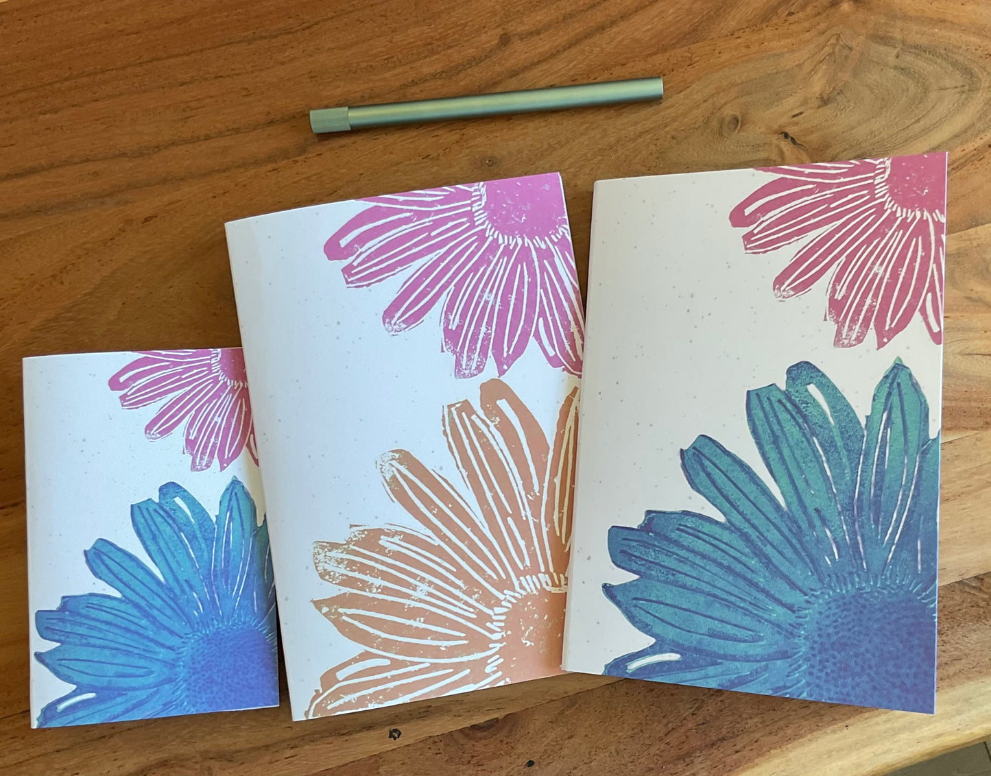 Vibrant Flowers A6 Recycled Blank Notebooks (40 Pages) | Ethically Sourced Recycled Paper