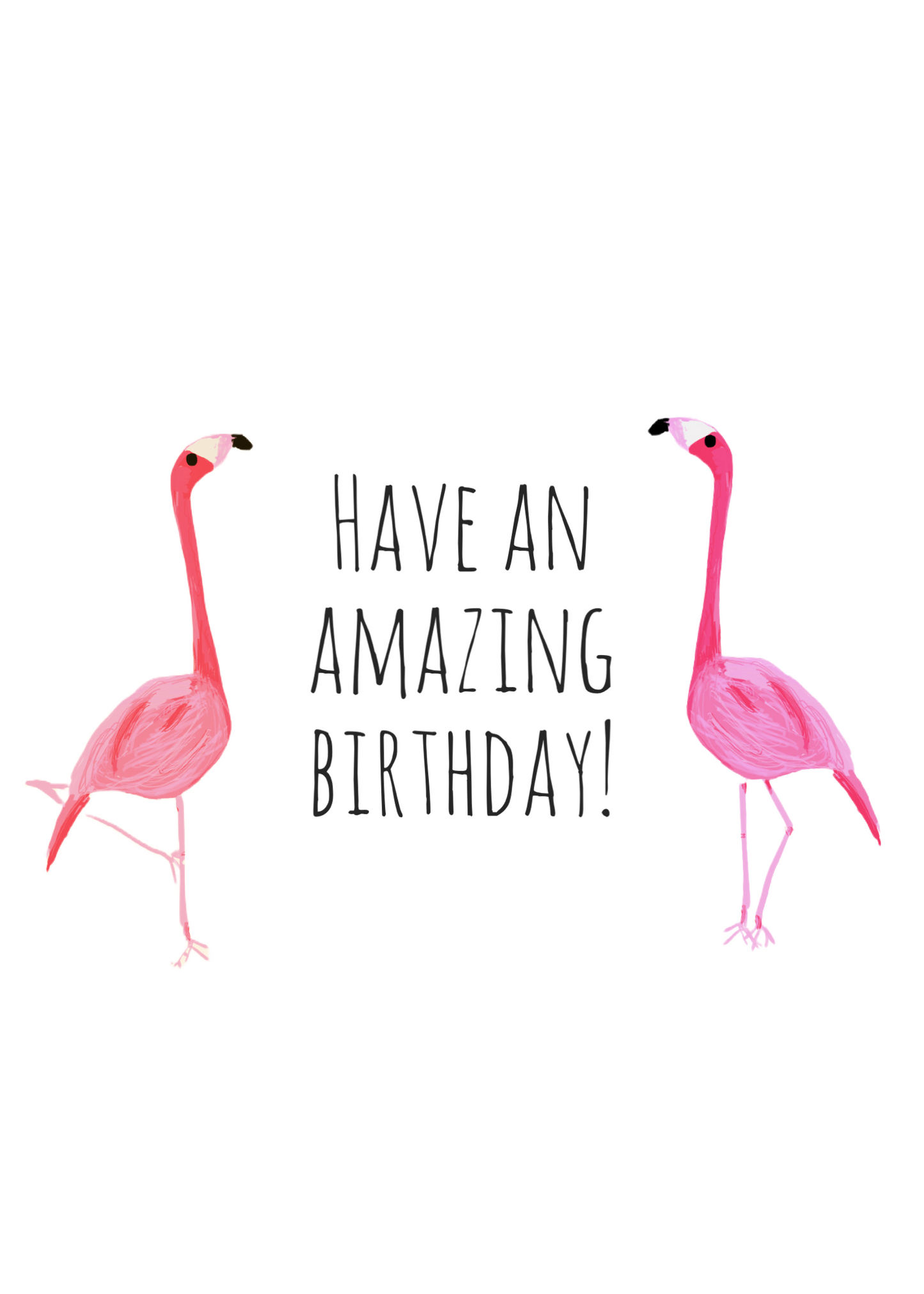 Handmade Flamingo Birthday Card - Send fun and laughter with this cheerful flamingo theme / Fun Birthday Card