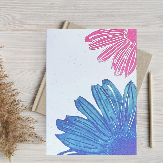 Vibrant Flowers A5 Recycled Blank Notebook (60 Pages) | Ethically Sourced Recycled Paper