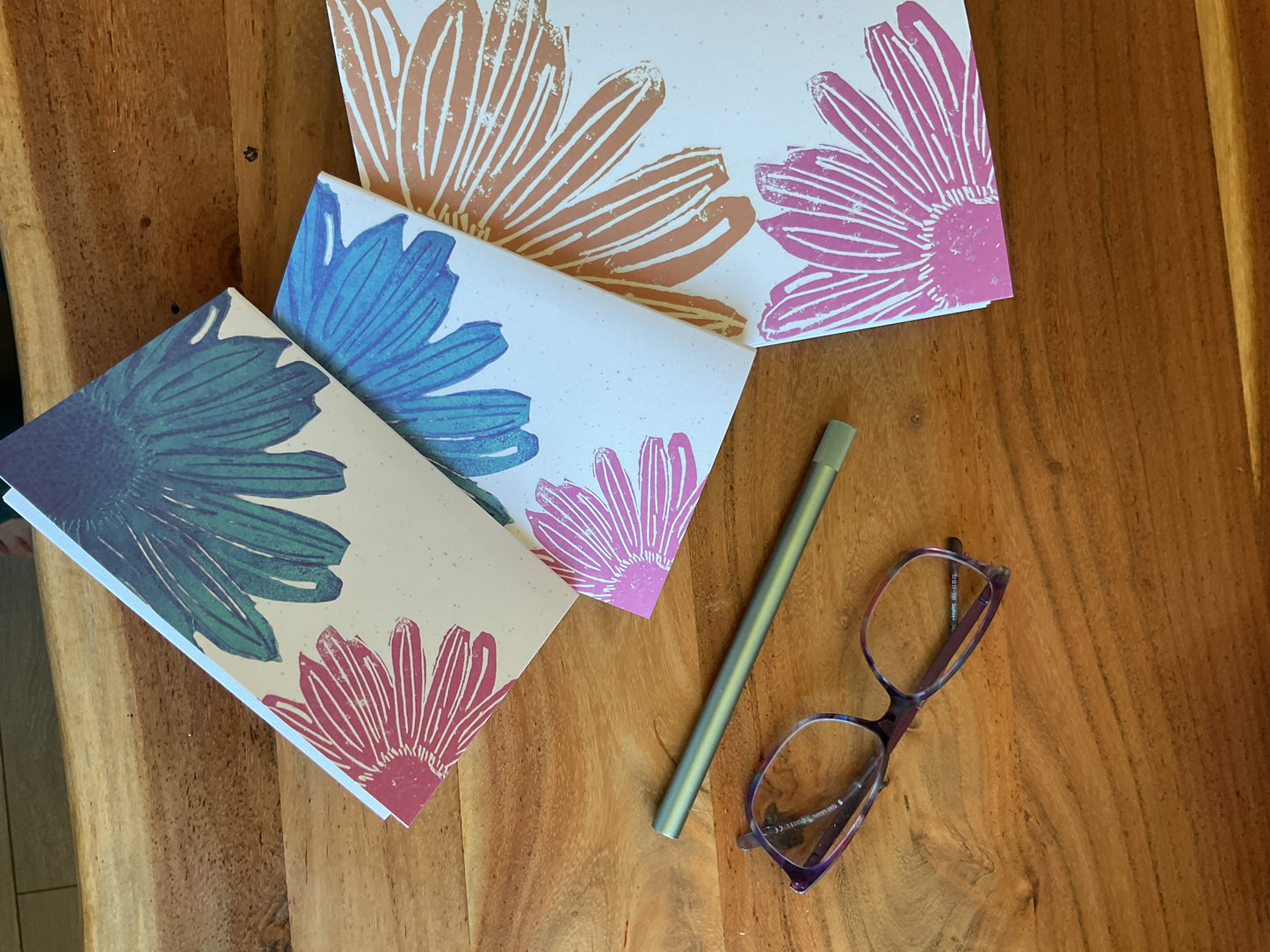 Vibrant Flowers A6 Recycled Blank Notebooks (40 Pages) | Ethically Sourced Recycled Paper