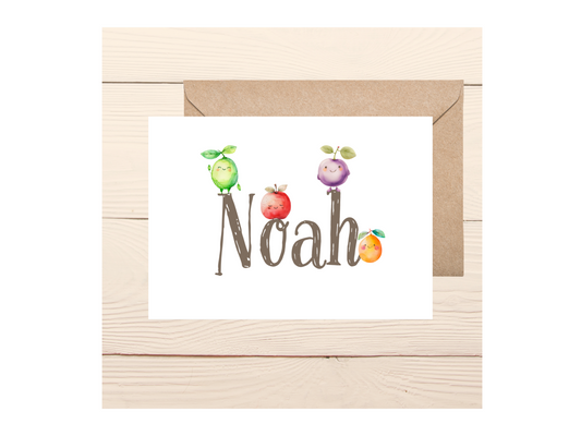 Fun fruit child birthday card (Personalized birthday card for child, son, daughter, toddler, grandchild, granddaughter, grandson)