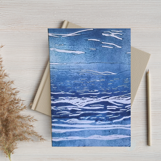 Ocean Waves A5 Recycled Blank Notebook (60 Pages) | 350gsm Recycled Cover