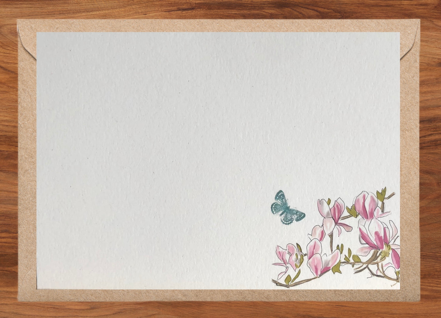 Quality hand drawn magnolia note cards (5 x7 inches)