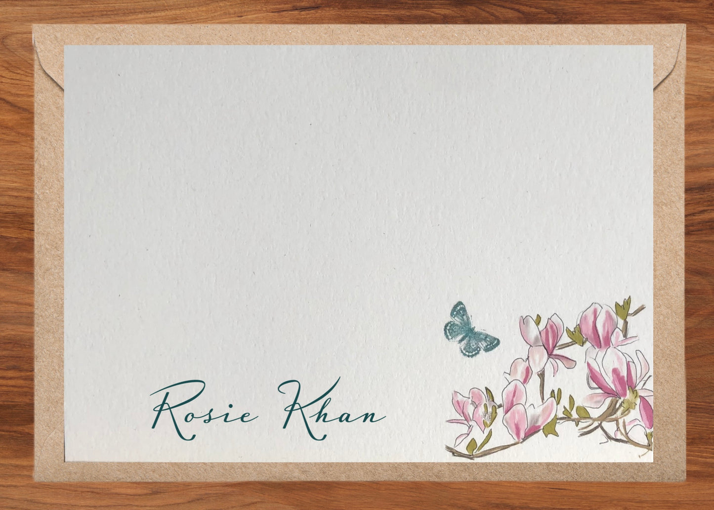 Quality hand drawn magnolia note cards (5 x7 inches)