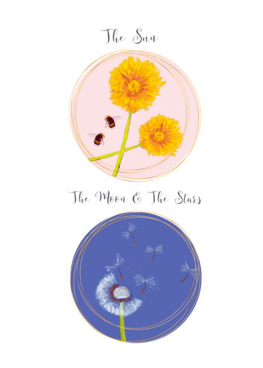 The Sun, the Moon & the Stars|
Sustainable Botanical Greeting Card (5" x 7")