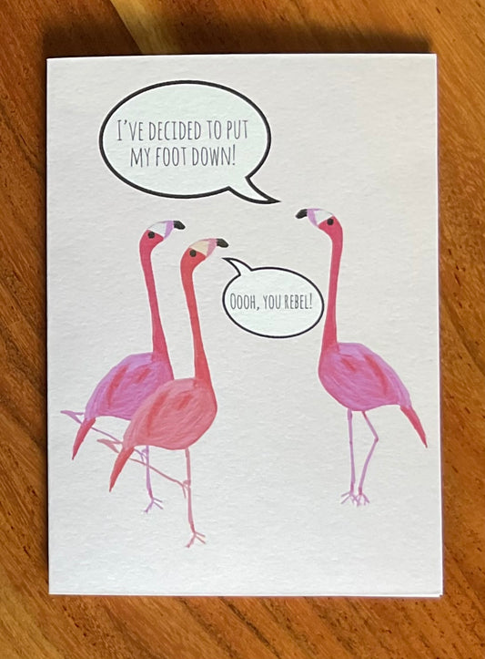 Handmade Flamingo Birthday Card - Send fun and laughter with this cheerful flamingo theme / Fun Birthday Card