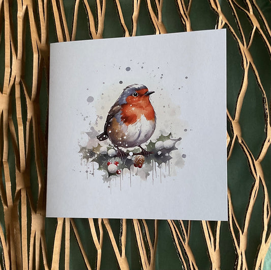 Christmas Robin Greeting Card