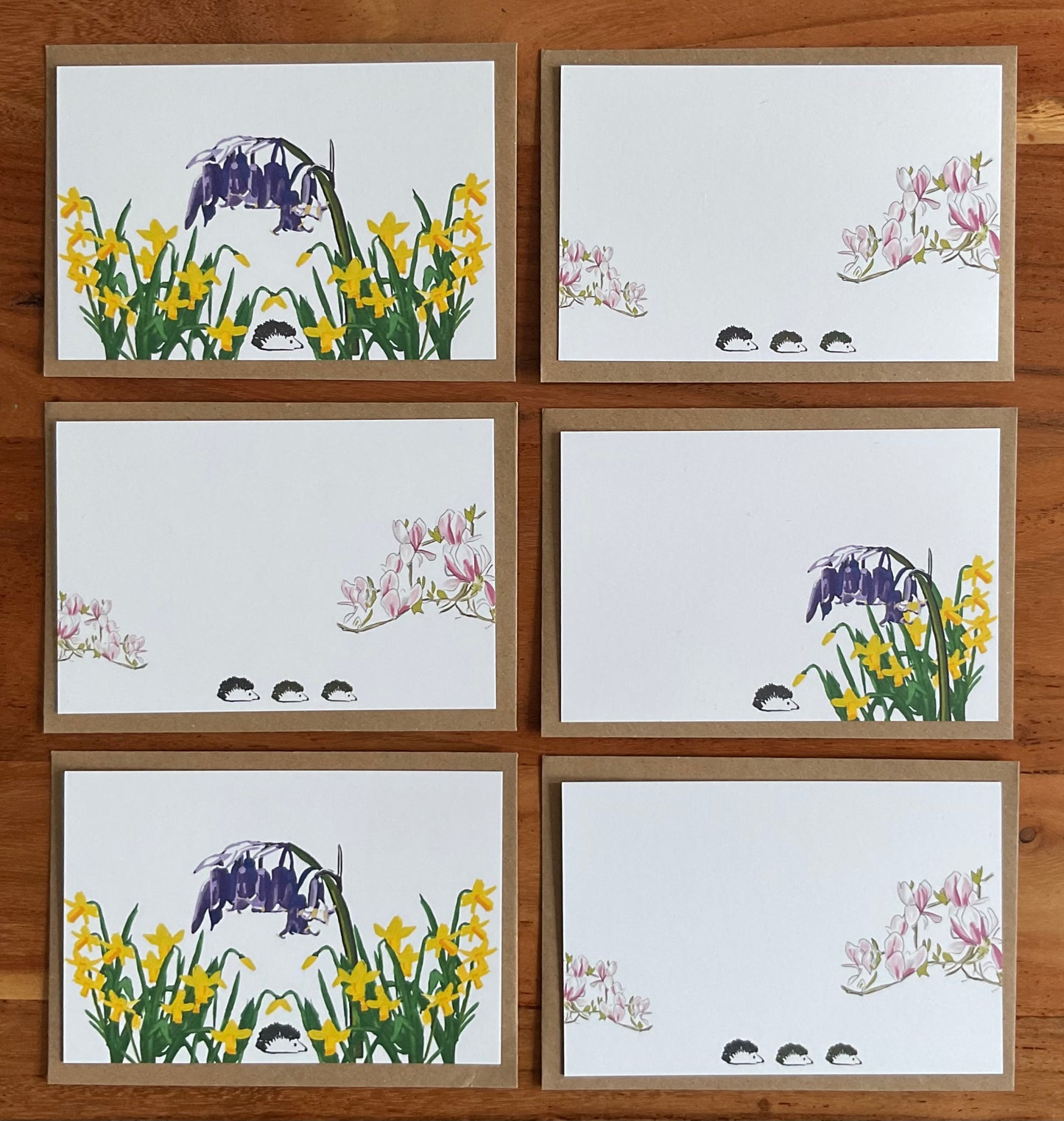 Sustainable Wild Notecards in Use - Plastic-Free Stationery with Recycled Envelopes